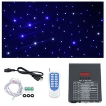 110v LED Star Stage Backdrop Curtain White & Blue Starlight Sky Background with Remote for Outdoor, Indoor