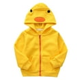 thumbnail image 1 of Children Winter Fleece Embroidered Little Yellow Chicken Rabbit Zipper Hoodie Jacket, 1 of 4