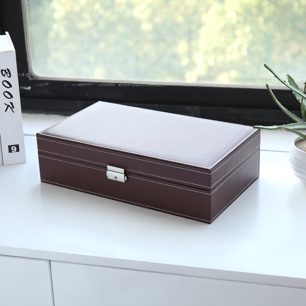 Kepooman Jewelry Box for Women, Velvet Jewelry Organizer with Lock and Mirror, Brown Kepooman Jewelry Box for Women, Velvet Jewelry Organizer with Lock and Mirror, Brown