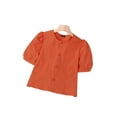 thumbnail image 3 of VONDA Women Puff Short Sleeve Blouse Crewneck Elegant Casual Shirt Tops, 3 of 12