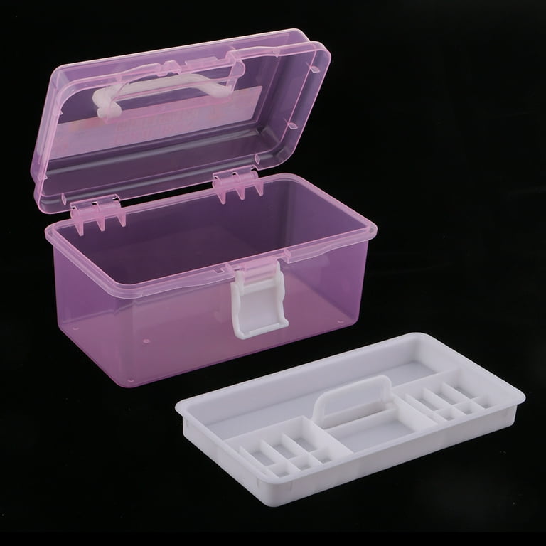 Transparent Blue Plastic Multipurpose Portable Storage Box, Sewing Box,  Tool Box