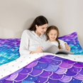 thumbnail image 4 of Feelyou Gradient Mermaid Scale Twin Comforter Sets for Kids Boys Girls, Dreamy Sea Princess Bedding Set, Purple Blue, Reversible, 2-Piece, 4 of 6