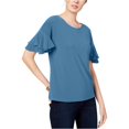 thumbnail image 1 of Blusa de Manga con volantes I-N-C para mujer Azul Extragrande, 1 of 1