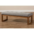 thumbnail image 7 of Baxton Studio Caramay Modern and Contemporary Grey Fabric Upholstered Walnut Brown Finished Wood Bench, 7 of 7