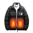 thumbnail image 2 of Feancey Heated Jacket for Men Cute Heart Paw Print Puffer Jackets 6 Zones Electric Heating Winter Coats Full Zip Stand Collar Down Coat Outerwear Black XL, 2 of 7