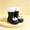Black, variant on Womens & Girls 3D Big Eye Mid Calf Rain Boots Vertical Rib Chunky Sole Non Slip Waterproof PVC Wellies for Cold Weather Park Rainy Outdoor Play Black 30