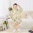 thumbnail image 6 of FORMRS Wearable Blanket Hoodie with Sleeves for Kids Cozy Flannel Sweatshirt, Pastel Green Geometric, 6 of 7