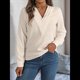 thumbnail image 5 of Blusa Plisada de Larga con Cuello en V para Mujer, Ideal para Oficina Albaricoque XXL, 5 of 8