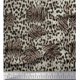 thumbnail image 1 of Soimoi Gray Georgette Viscose Fabric Leopard & Tiger Animal Skin Print Fabric by Yard 44 Inch Wide, 1 of 3