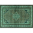 thumbnail image 1 of Ahgly Company Indoor Rectangle Persian Turquoise Blue Traditional Area Rugs, 7' x 9', 1 of 4