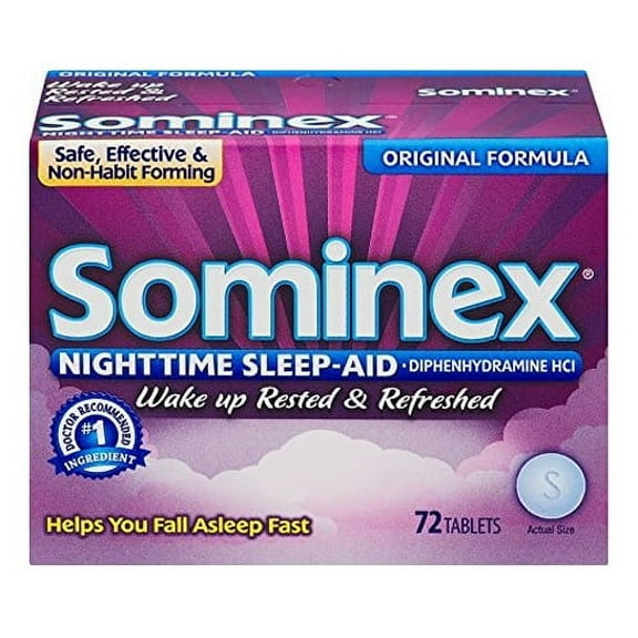 Sominex Nighttime Sleep-Aid Original Formula Tablets - 72 Ea, 2 Pack
