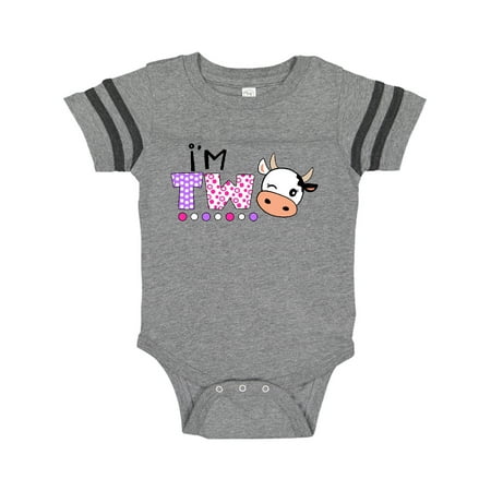 

Inktastic I m 2 Cute Cow and Polka Dots Gift Baby Boy or Baby Girl Bodysuit