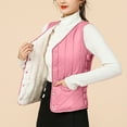 thumbnail image 3 of Hvyesh Womens Quilted Vest Soft Sleeveless Front Snap Outerwear Coat Warm Fleece Jacket Cozy Pockets Waistcoat Coats, 3 of 5