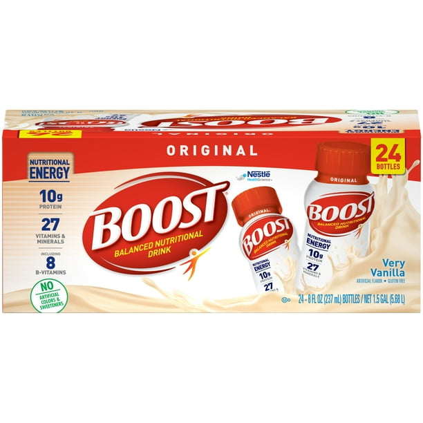 Boost Original Complete Nutritional Drink, Very Vanilla, 8 Fl oz, 24 Ct