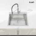 thumbnail image 4 of Stainless Steel Single Bowl Kitchen Sink 23x19 inch, 1-Piece Overmount Brushed with US Drain & Hook, SS-BR02D-231908, 4 of 11