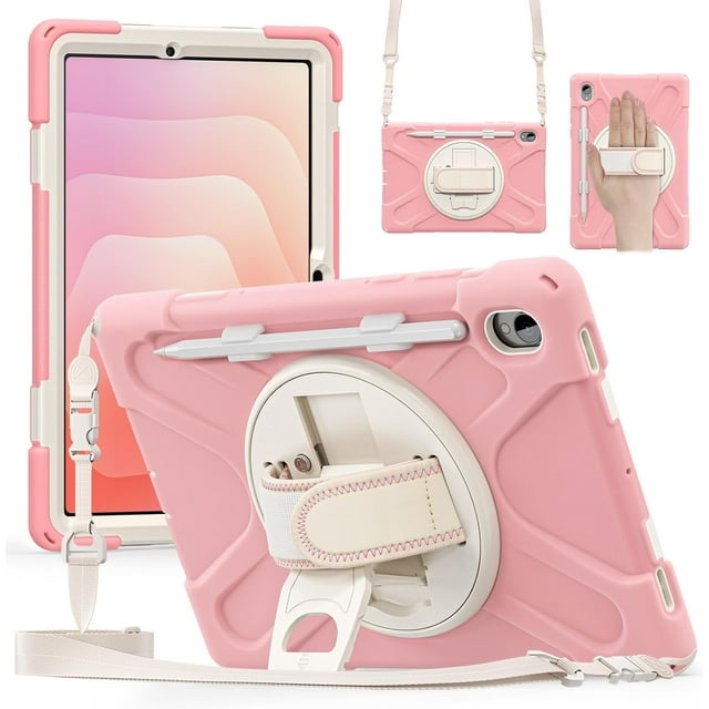 Funda para Samsung Galaxy Tab Tab S11 (11 pulgadas) 2025 SM-X730/SM-X736B, funda protectora a prueba de golpes para niños con soporte para lápices, correa de mano giratoria 360 y soporte, correa de