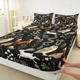 thumbnail image 3 of Manfei Boho Jungle Animal Bed Sheets for Child, Squirrel Fox Butterfly King Sheets, Rustic Farmhouse Sheet Set, Breathable Home Decor, 4pcs, 3 of 7