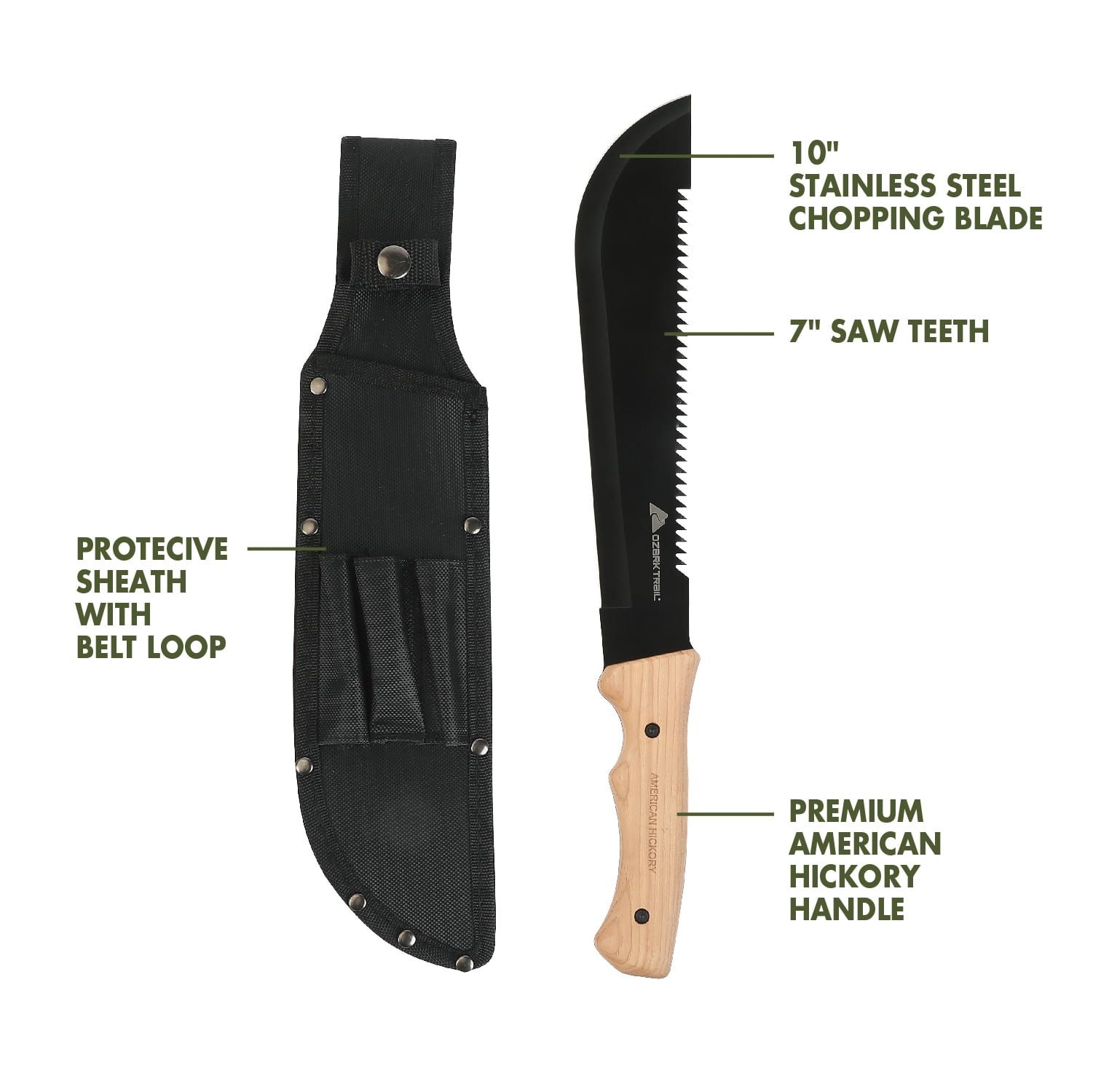 Ozark Trail 10" Sawback Machete with Sheath