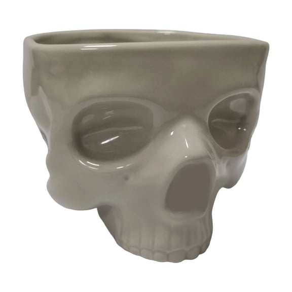 Racedeer Halloween Ceramic Skull Serving Bowl Set 300ml 500ml for Party Table Decor Gothic Home Ornament (500ml)