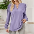 thumbnail image 2 of Women Blouses Cute Summer Sexy Long Shirts for Women Active Wear Top Set Long Sleeve Tops for Loose Fit Sleeve Chiffon Blouse Laye Shirts Petite Tops Cute Clothes Summer Girl Purple M, 2 of 6