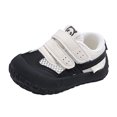 thumbnail image 2 of Dakaela 6M-6Y Toddler Boy Girl Slip on Walking Shoes Lightweight Retro Barefoot Sneakers with Hook and Loop Straps, 2 of 7