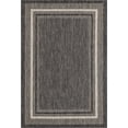 thumbnail image 3 of Unique Loom Outdoor Border Collection Area Rug - Soft Border (4' 1" x 6' 1" Rectangle Black/Ivory), 3 of 7