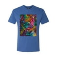 thumbnail image 3 of Colorful Cat Portrait | Cat Lover Owner | Dean Russo Art Animal Lover Mens Premium Tri Blend T-Shirt, Vintage Royal, 2XL, 3 of 5
