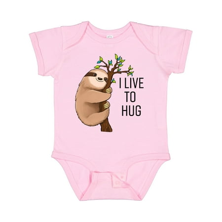 

Inktastic I Live to Hug- Cute Sloth on a Branch Gift Baby Boy or Baby Girl Bodysuit