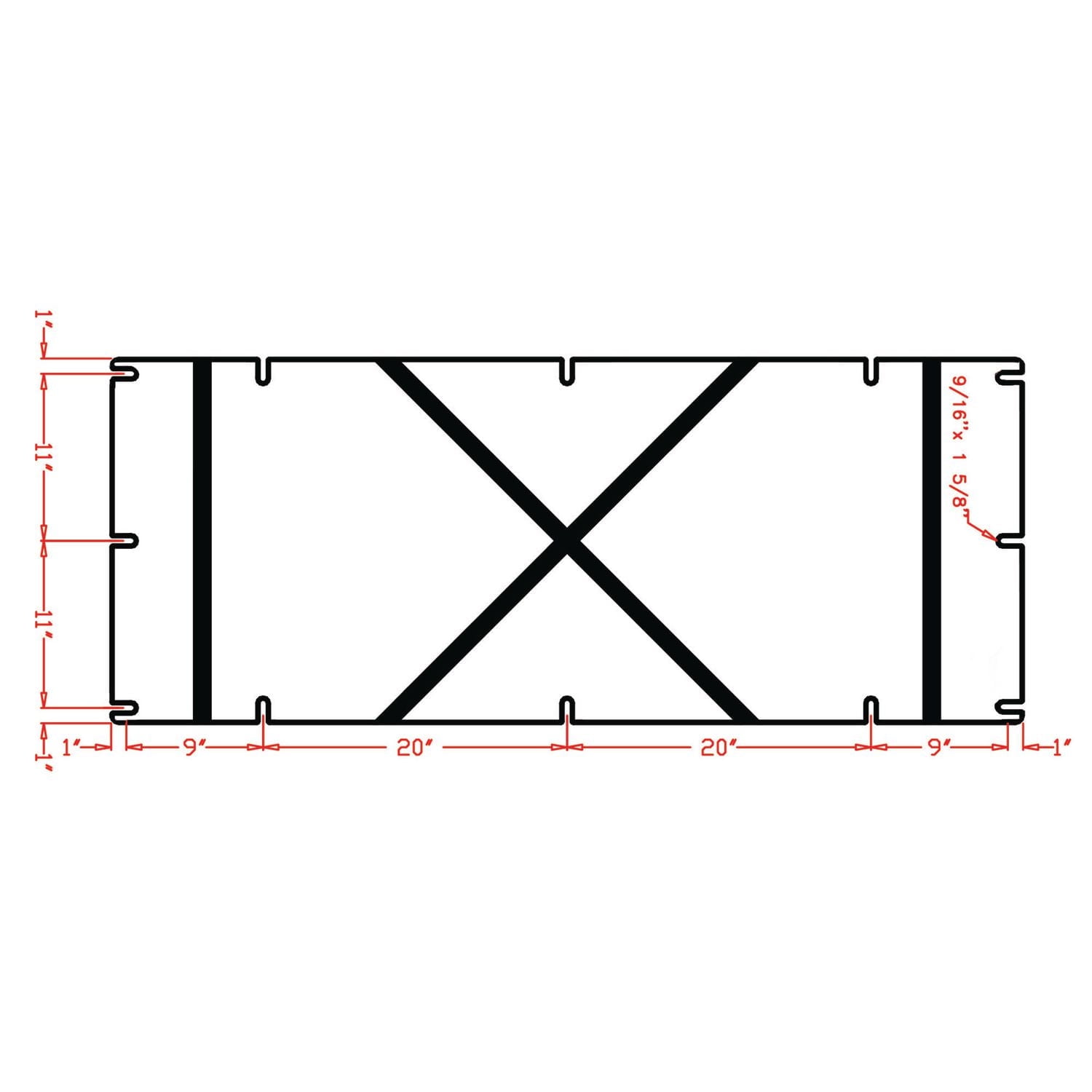 Multinautic Dock Float, Hollow,  24" x 60" x 08"