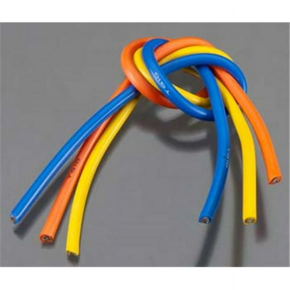 TQ Wire TQW1104 1 ft. 10 Gauge Super Flexible Wire - Blue, Yellow & Orange