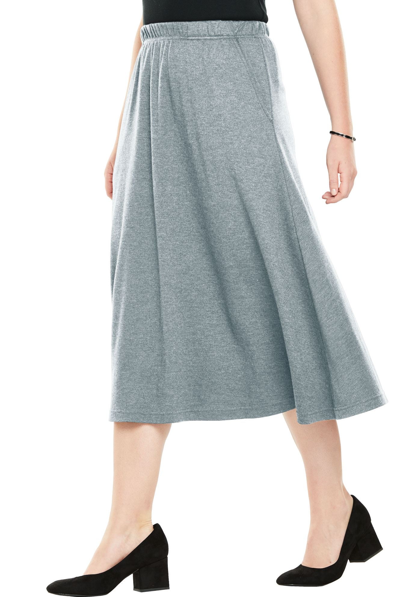 Woman Within - Woman Within Plus Size 7-day Knit A-line Skirt - Walmart.com