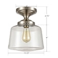 thumbnail image 5 of Modern Semi-Flush Mount Ceiling Lights Clear Closed Schoolhouse Glass Light, 5 of 7