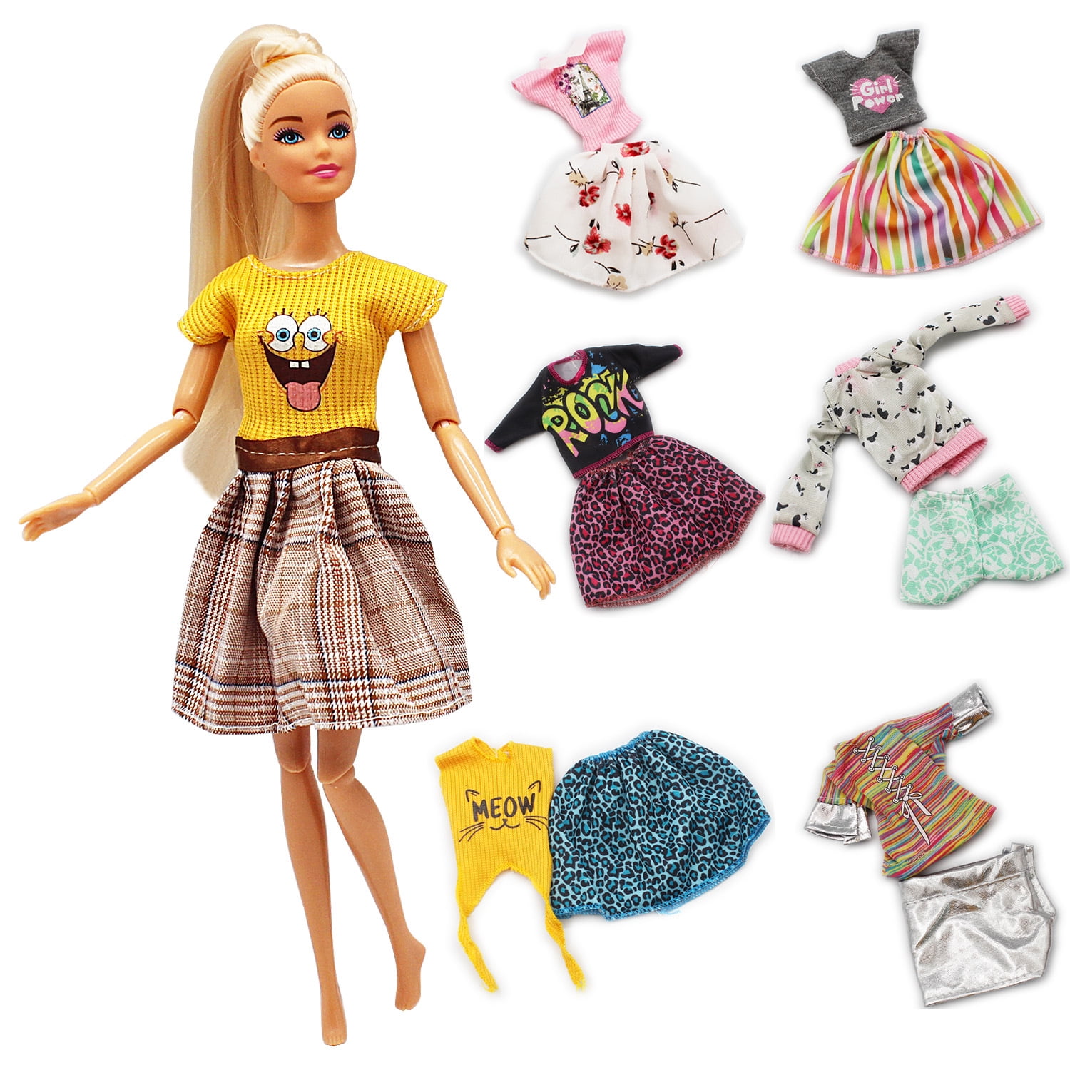 nipocaio 10 Pieces of 30cm Barbie Doll Clothes Accessories Fashion Clothes Dresses Walmart