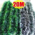 thumbnail image 2 of Christmas Tinsel Ribbons 2-20M Xmas Tree Green White Cane Ribbon Garland Hanging Pendent Wreath Ornaments Party Home Decoration, 2 of 5