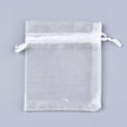 thumbnail image 3 of 100pc Organza Gift Bags with Drawstring Jewelry Pouches Wedding Party Christmas Favor Gift Bags White 18x13cm, 3 of 3