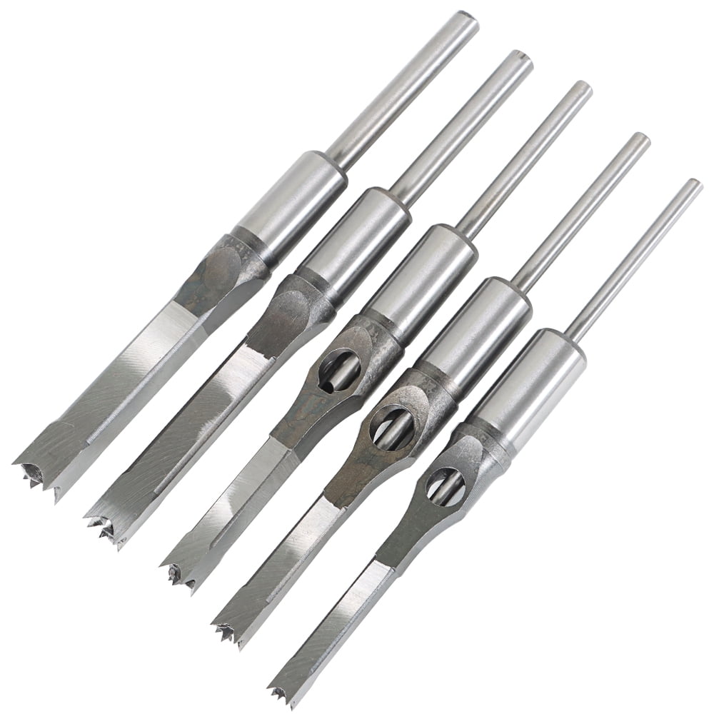 waltyotur 6PCS Square Hole Mortise Chisel Drill Bit Tools 1/4" 5/16" 3/8" 1/2" 9/16" 5/8"