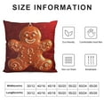 thumbnail image 5 of COMIO  Snow Snowflakes Throw Pillow Covers Square Decorative Cute Gingerbread Man Pillowcase Pillow Cases for Bedroom Living Room Car, 5 of 5