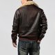 thumbnail image 4 of Chaqueta vintage de cuero genuino marrón para hombre, abrigo de invierno de piel de vaca auténtica, chaquetas de vuelo, 4 of 4