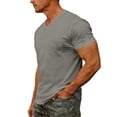 thumbnail image 6 of NinXxx Men's Short Sleeve Pocket Crew Neck Casual Outdoor Tee Grey XXL, 6 of 7