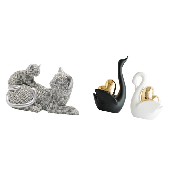 Escultura De Gato, Adorno De Mesa, Artesanía, Figura Decorativa, Estatua De Animal Para Dormitorio, Sala De Estar, Oficina, Regalo De Inauguración De La Casa, Figuras De Cisne, Adorno De