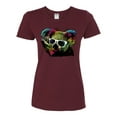 thumbnail image 2 of Neon Technicolor Trippy Party Rainbow Koala | Womens Animal Lover Graphic T-Shirt, Maroon, X-Large, 2 of 4