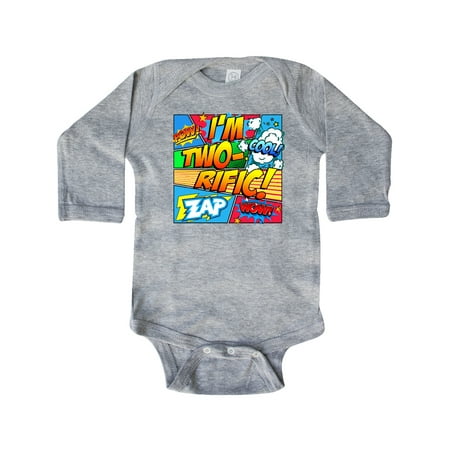 

Inktastic I m Two Rific Gift Baby Boy or Baby Girl Long Sleeve Bodysuit