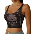thumbnail image 2 of Fotbe Spider with Skull Pattern Womens' Sports Bra Longline Wirefree Padded with Medium Support Sports Moisture-Wicking Workou Vest,Tank Top-X-Large, 2 of 7