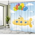 thumbnail image 5 of Ambesonne Yellow Submarine Shower Curtain, Flying in Sky, 69"Wx70"L, Multicolor, 5 of 5