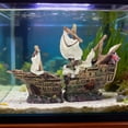 thumbnail image 4 of BELOVING Aquarium Shipwreck Decoration Betta Fish Turtles Hideaway Fish Tank Ornament Style B, 4 of 8