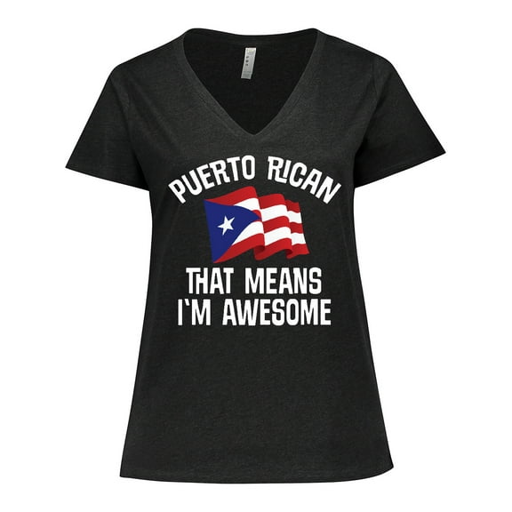 Inktastic Puerto Rican Awesome Women's Plus Size V-Neck T-Shirt