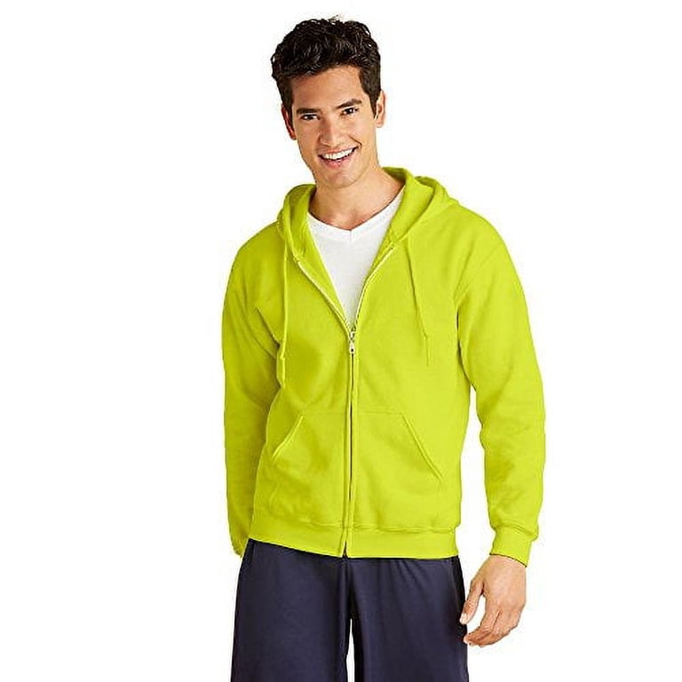 Gildan Heavy Blend Men's Full Zip Hooded Sweatshirt - White, X-Large, 50% Cotton 50% Polyester