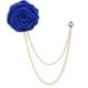 thumbnail image 2 of 4 Piezas Broche De Solapa Para Hombres Con Cadena Colgante, Broche Para Traje, Alfileres De Flores De Rosa Hechos A Mano Para El Novio, Boda, Baile De Graduación, Broche De Cadena Con Borlas, 2 of 5