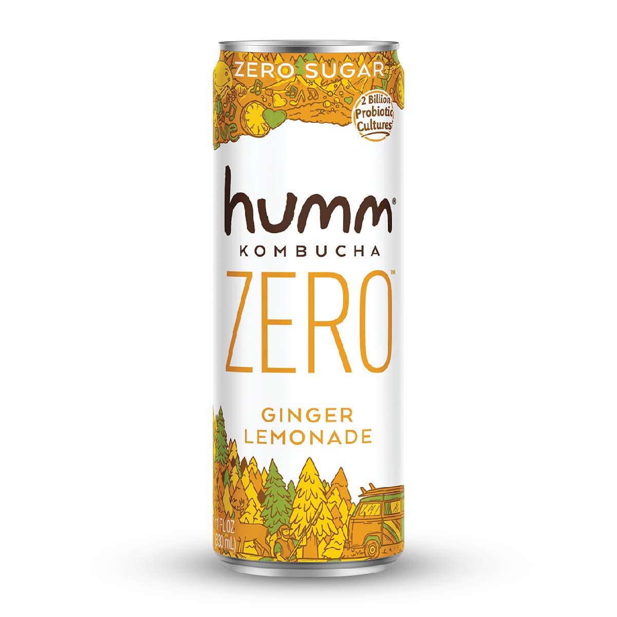 Humm Kombucha Zero Sugar Ginger Lemonade Live, Raw Kombucha No
