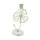 thumbnail image 3 of Candelabros de mármol con base para velas pequeñas, portavelas para repisa de chimenea y velas cónicas. hojas verdes, 3 of 6